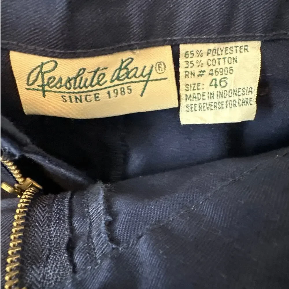 Resolute Bay Men's Chino Shorts Cotton Blend Pleated Blue Sz 46 Waist Belted